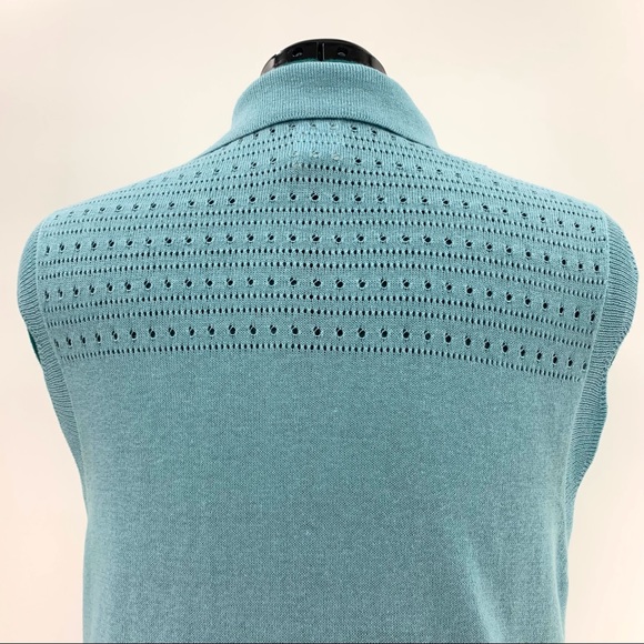 Joie NWT Sky Blue Sleeveless Scalloped Edged Sweater, Medium - Picture 7 of 16